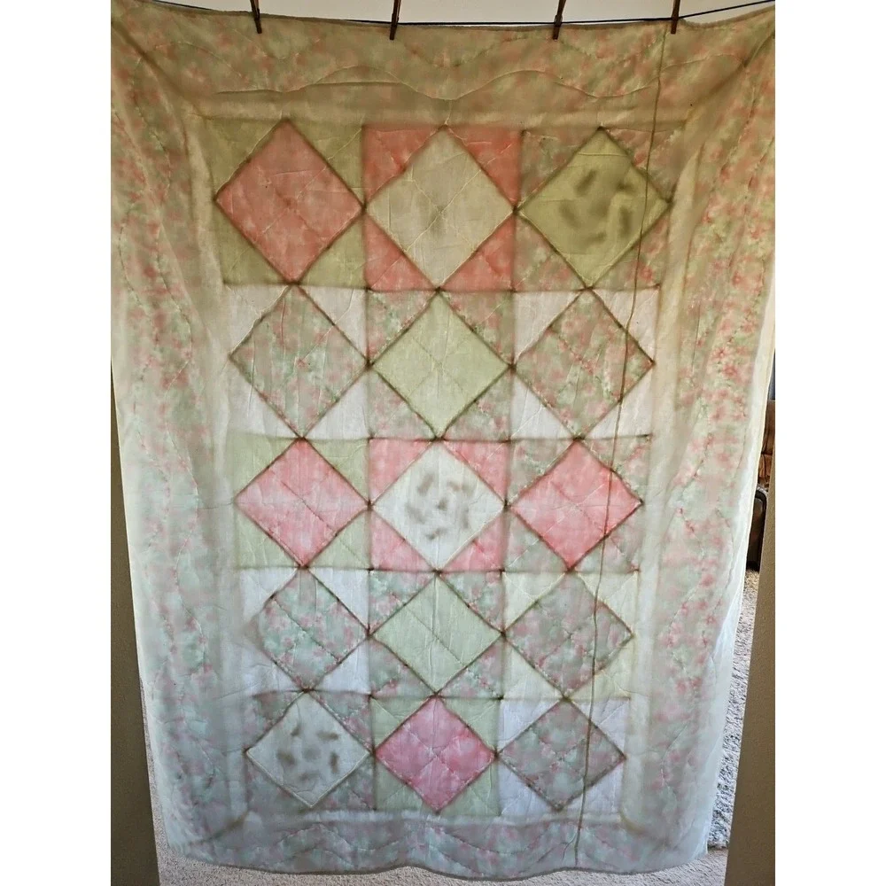 Vintage handmade 65x82 inch Vintage Quilt 